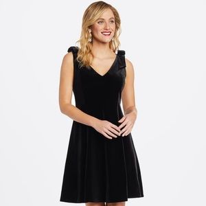 Draper James Velvet Bow Shoulder Dress